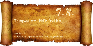 Timpauer Mónika névjegykártya